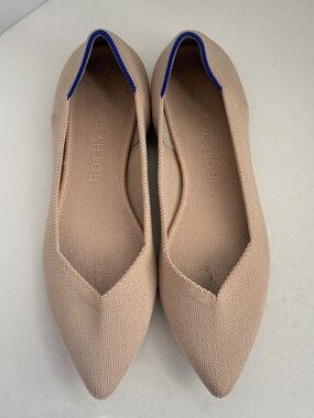 Rothy's The Point Flat in Ecru Tortoise Shell Sole Ballet Flat